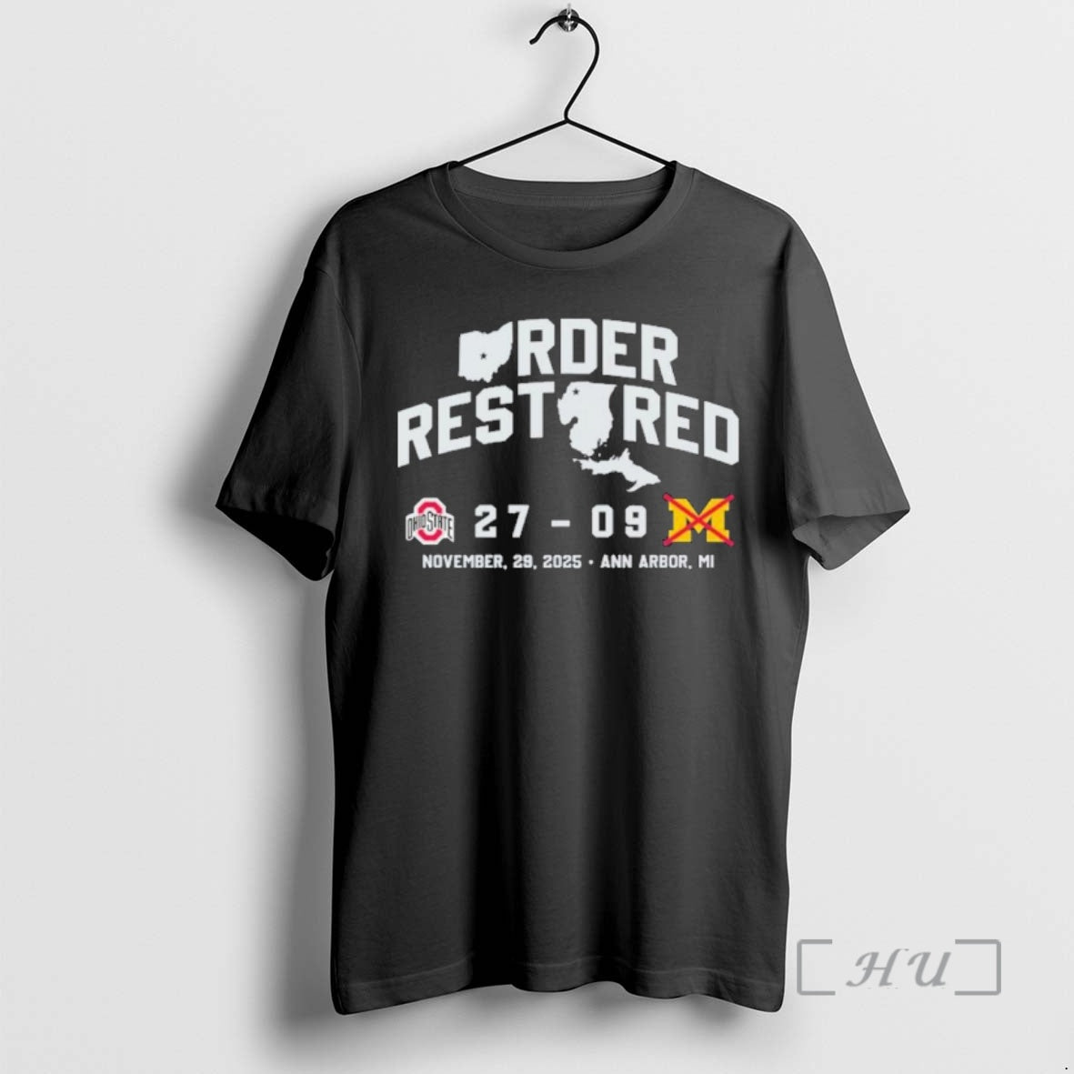 Officials Buckeyes Order Restored 27 9 November 29 2025 T-Shirts, Hoodie, Sweatshirt | PureTeeCo.com