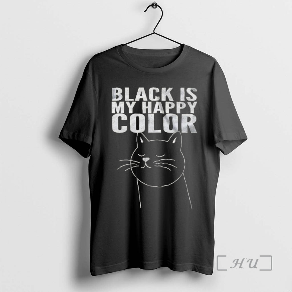 Officials Cat Black Is My Happy Color T-Shirts, Hoodie, Sweatshirt | PureTeeCo.com