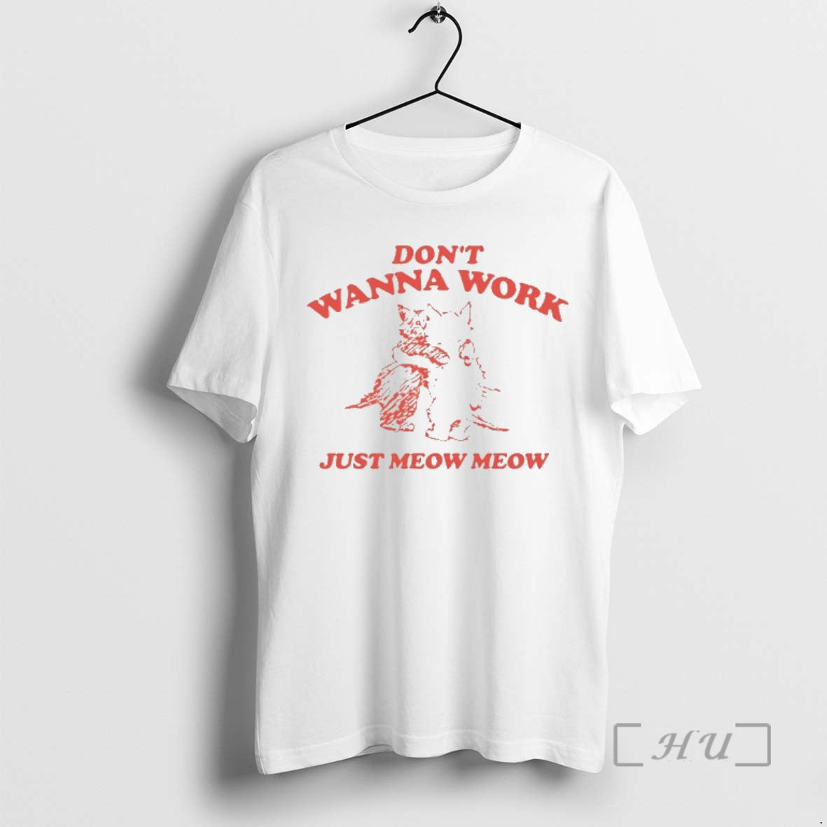 Officials Cats Dont Wanna Work Just Meow Meow T-Shirts, Hoodie, Sweatshirt | PureTeeCo.com