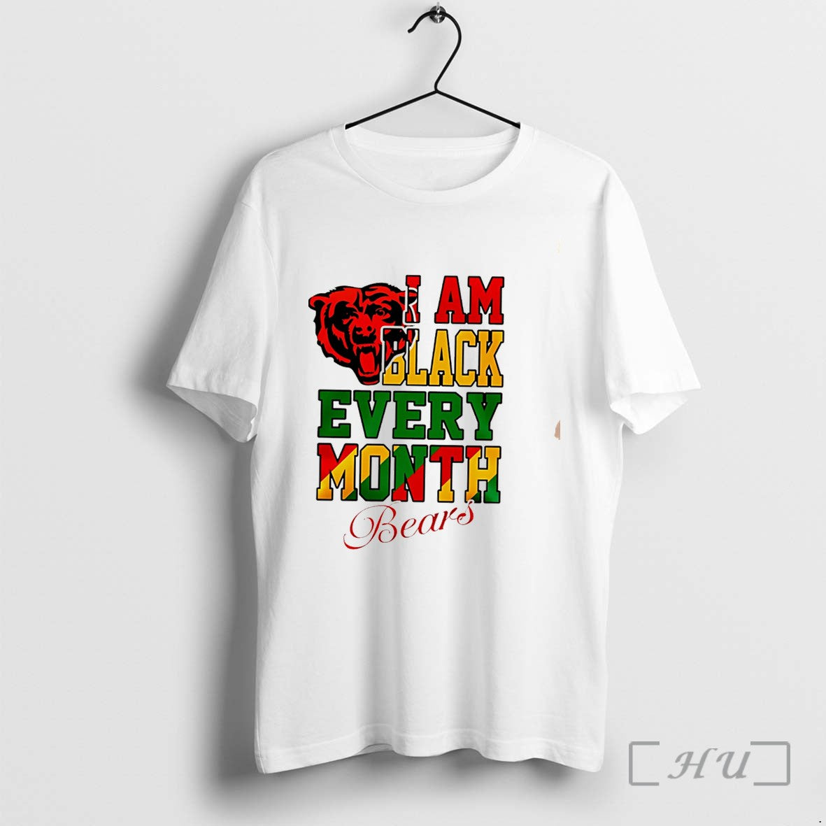 Officials Chicago Bears I Am Black Every Month Logo Tee