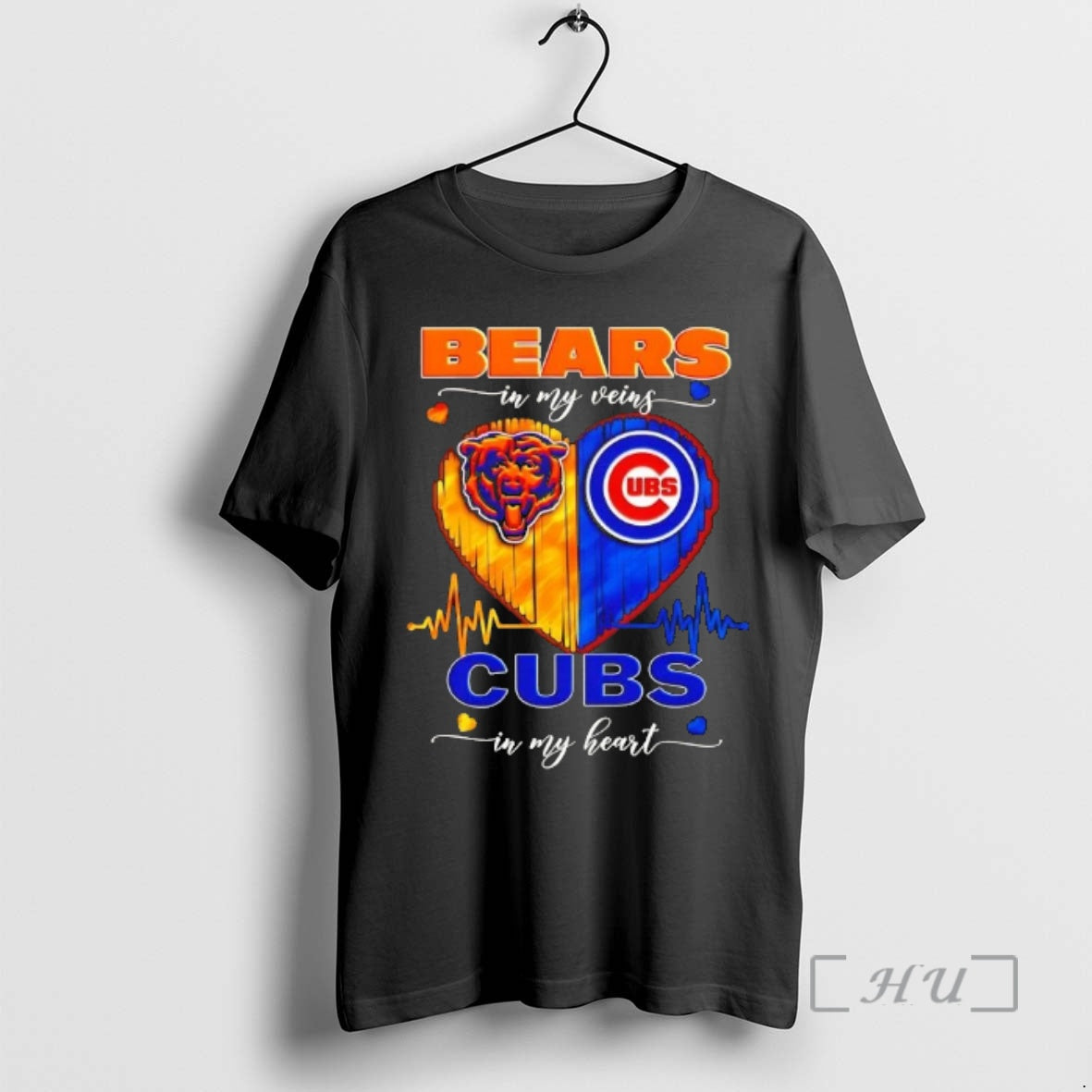Officials Chicago Sports Bears In My Veins Cubs In My Heart Premium T Shirts Sweater Hoodie, Sweatshirt | PureTeeCo.com