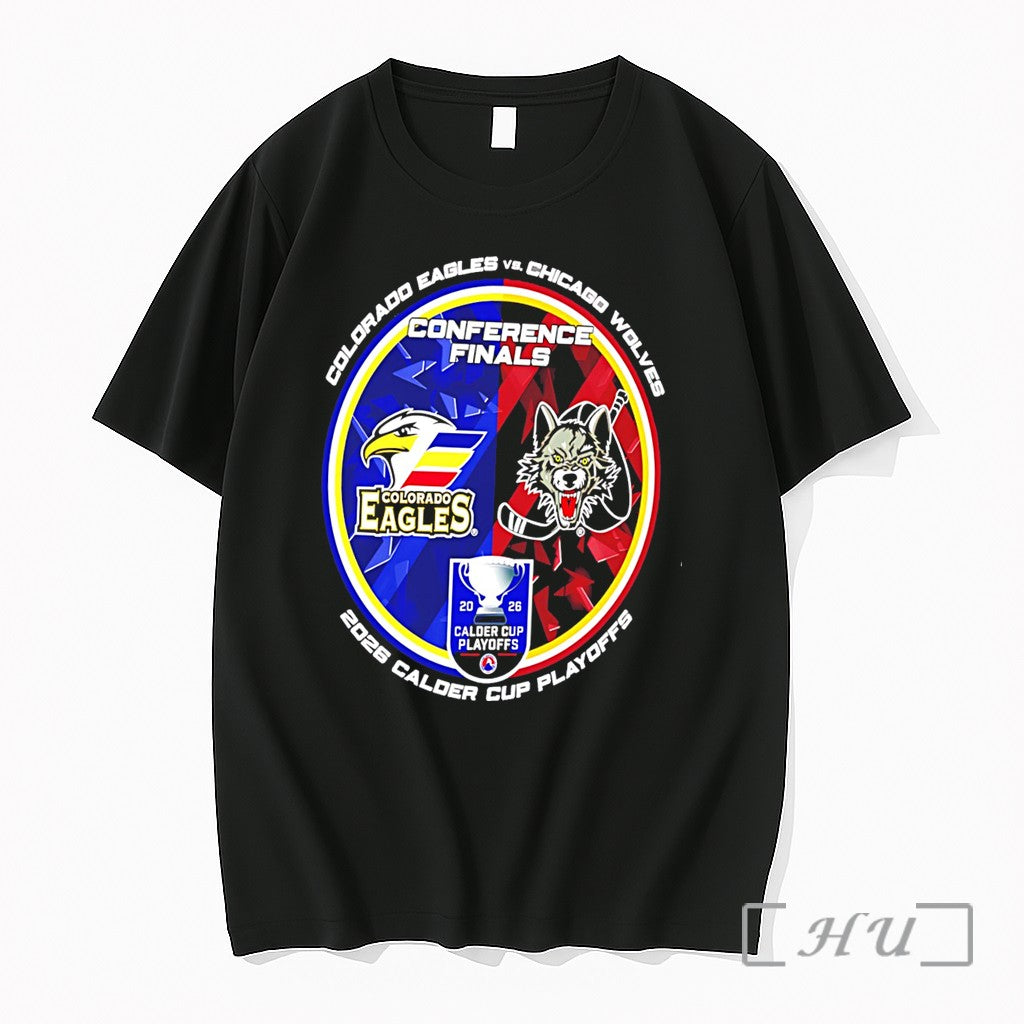 Officials Colorado Eagles Vs Chicago Wolves 2026 Calder Cup Playoffs Dueling Tee Premium T Shirts