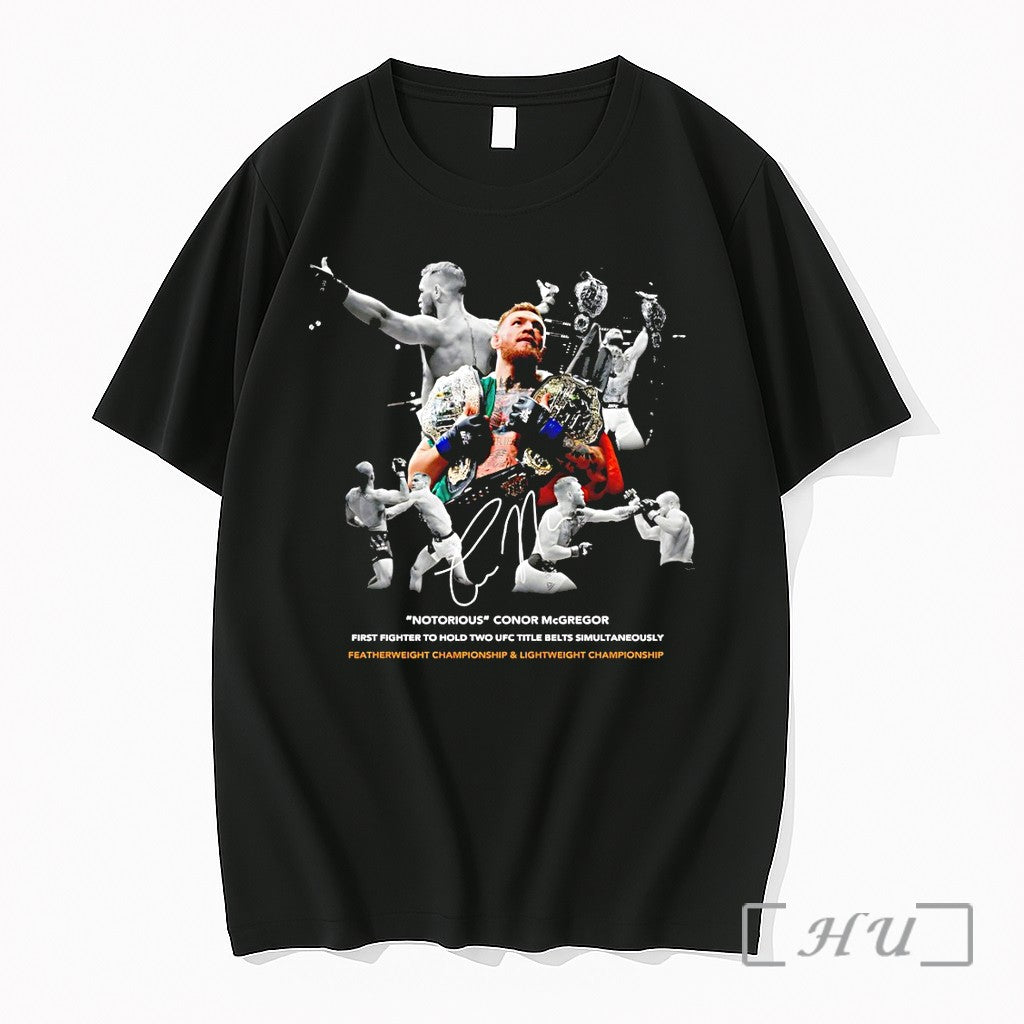 Officials Conor Notorious First Fighter To Hold Two Ufc Title Belts Simultaneously Premium T Shirts