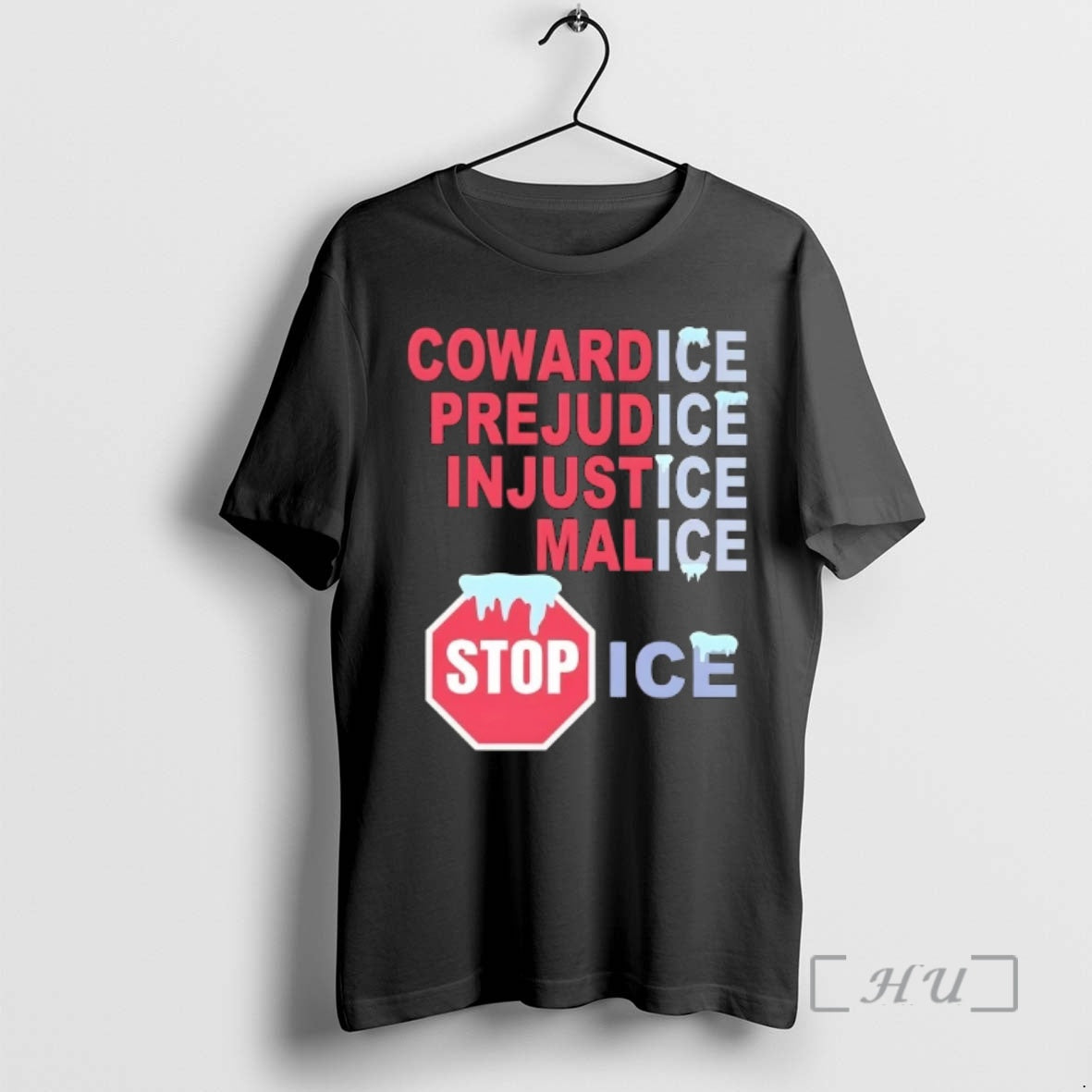 Officials Cowardice Prejudice Injustice Malice Stop Ice T-Shirts, Hoodie, Sweatshirt | PureTeeCo.com