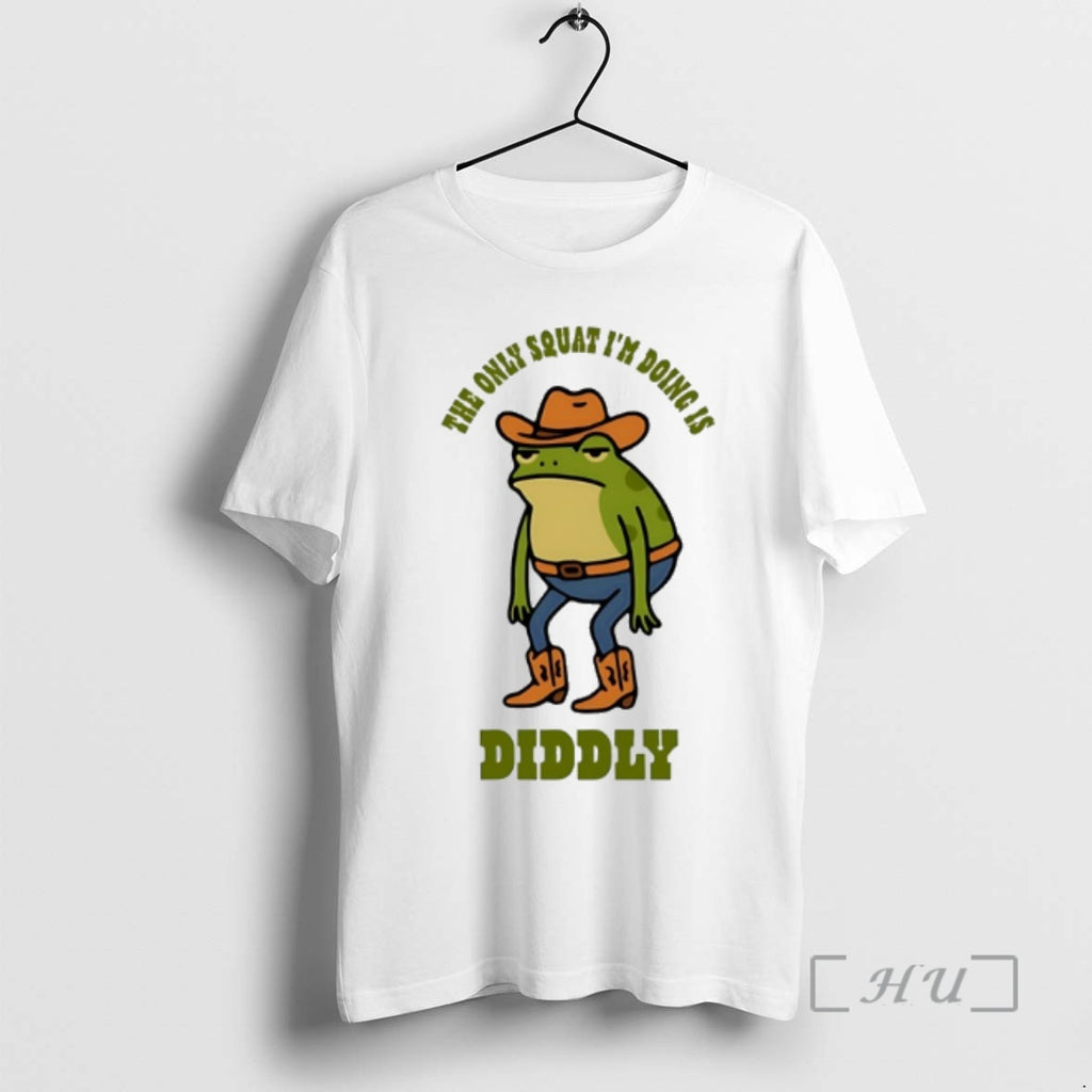 Officials Cowboy Frog The Only Squat Im Doing Is Diddly T-Shirts, Hoodie, Sweatshirt | PureTeeCo.com