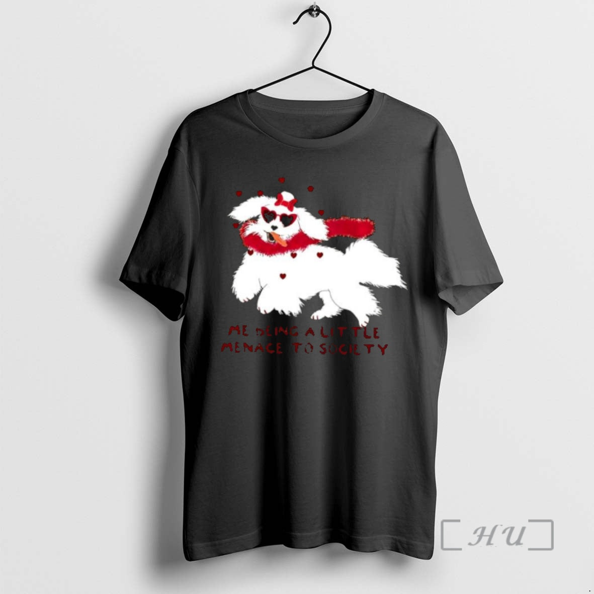 Officials Cute Dog Valentine Me Being A Little Menace To Society Premium T Shirts Sweater Hoodie, Sweatshirt | PureTeeCo.com