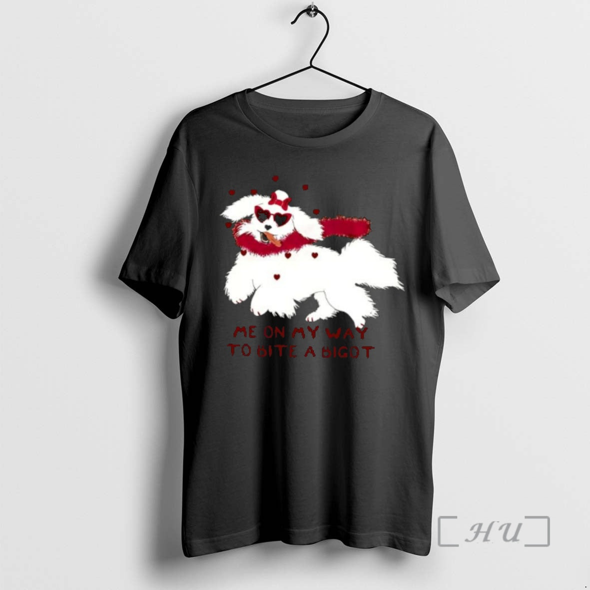Officials Cute Dog Valentine Me On My Way To Bite A Bigot Premium T Shirts Hoodie, Sweatshirt | PureTeeCo.com