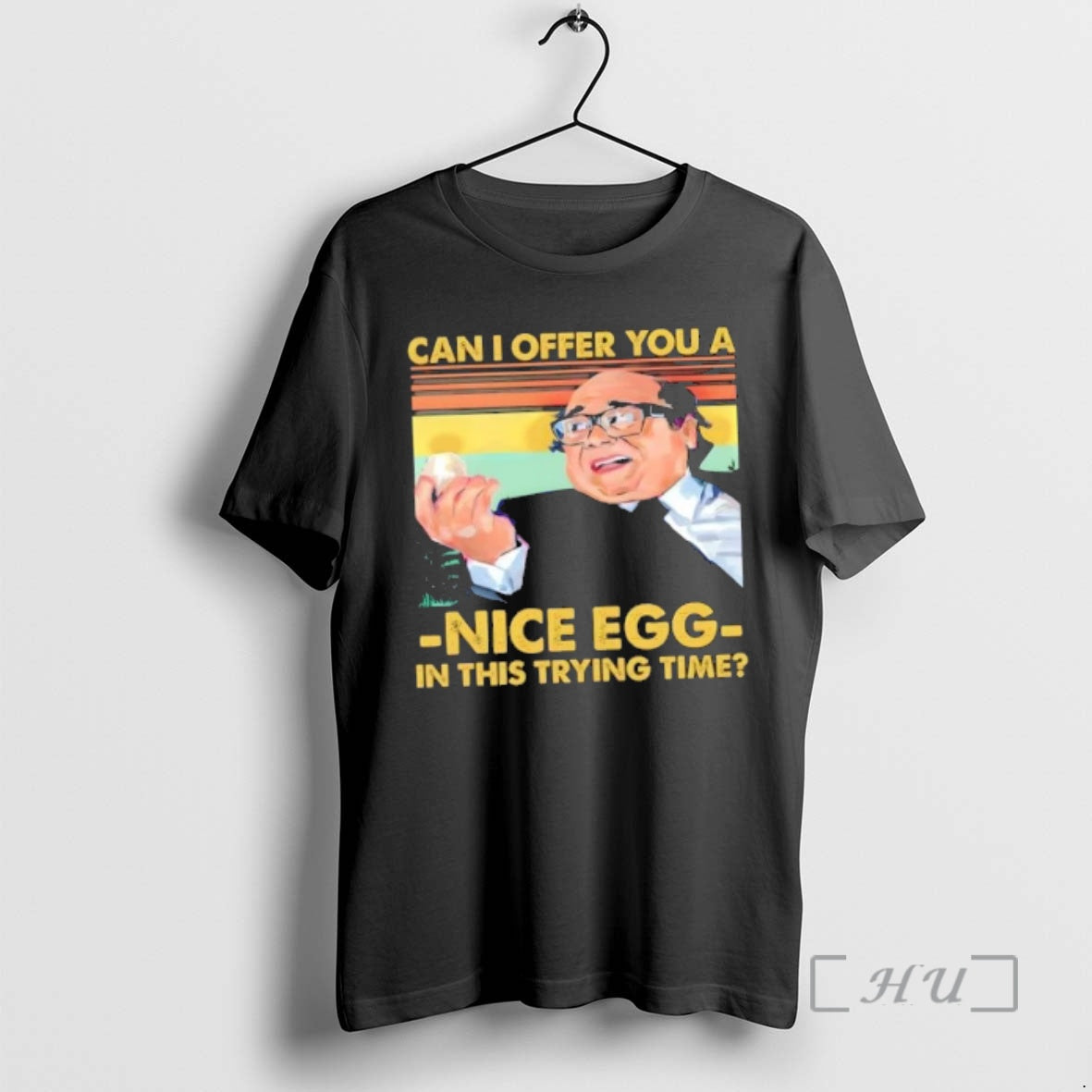 Officials Danny Devito Can I Offer You A Nice Egg In This Trying Time Retro T-Shirts, Hoodie, Sweatshirt | PureTeeCo.com