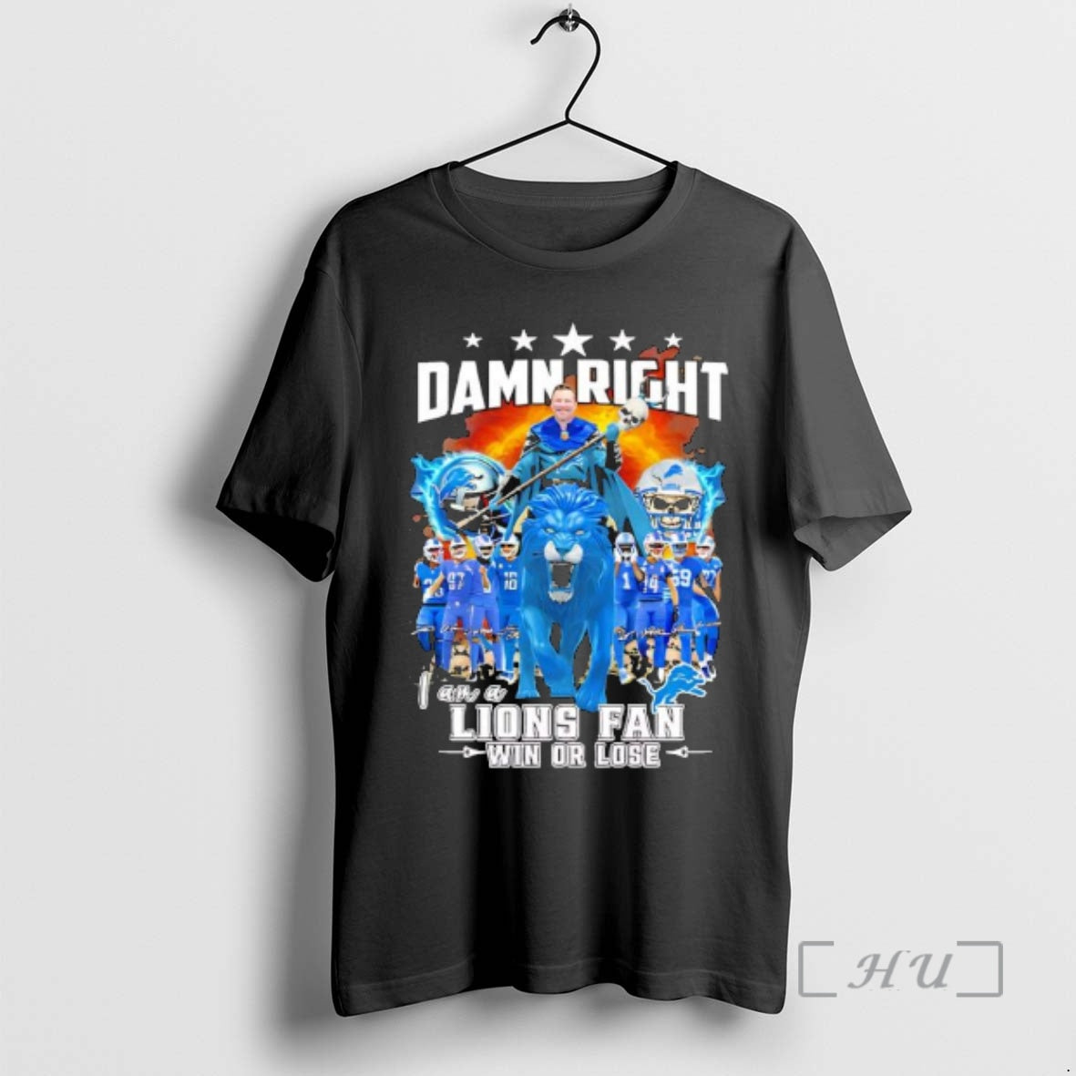 Officials Detroit Lions Damn Right I Am A Lions Fan Win Or Lose Stars Player T-Shirts, Hoodie, Sweatshirt | PureTeeCo.com