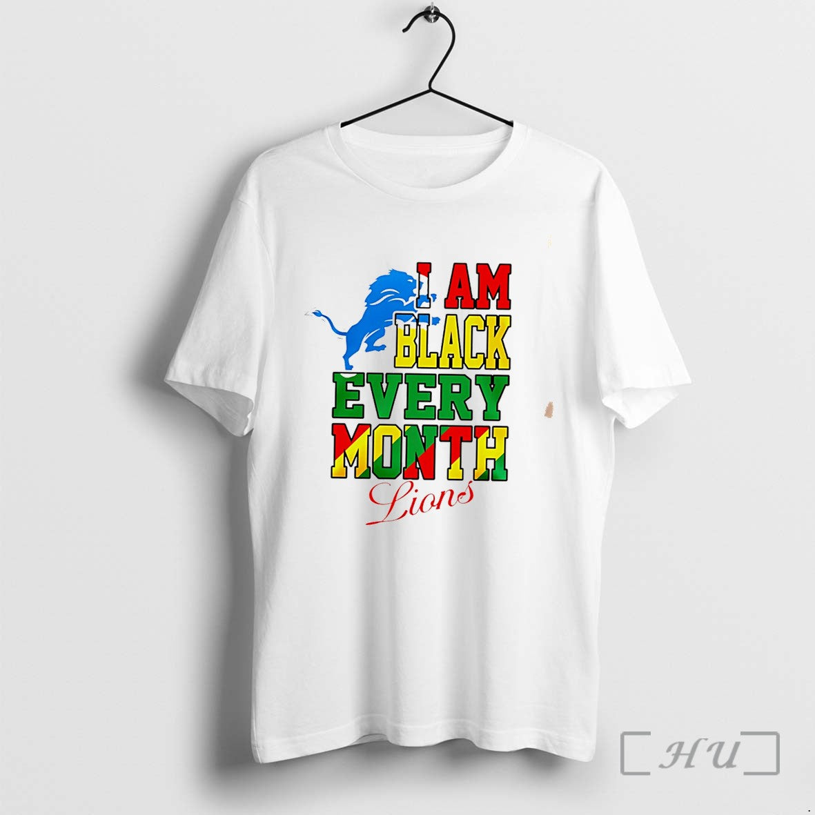 Officials Detroit Lions I Am Black Every Month Juneteenth Logo Tee Premium T Shirts Sweater