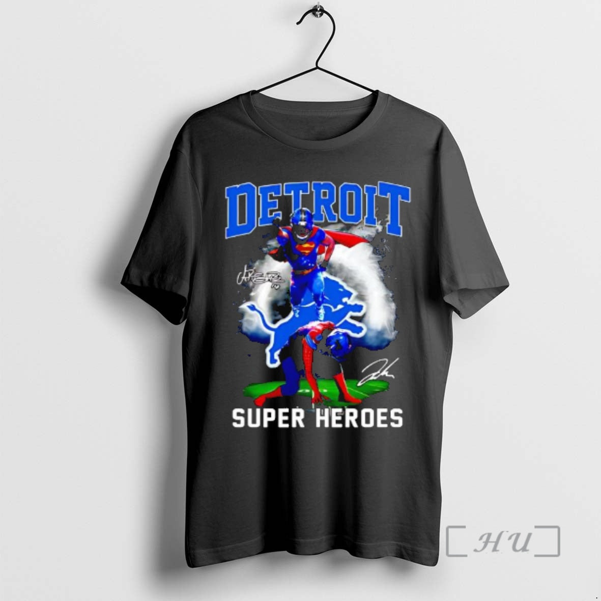 Officials Detroit Lions Super Heroes Stars Player Signature T-Shirts, Hoodie, Sweatshirt | PureTeeCo.com