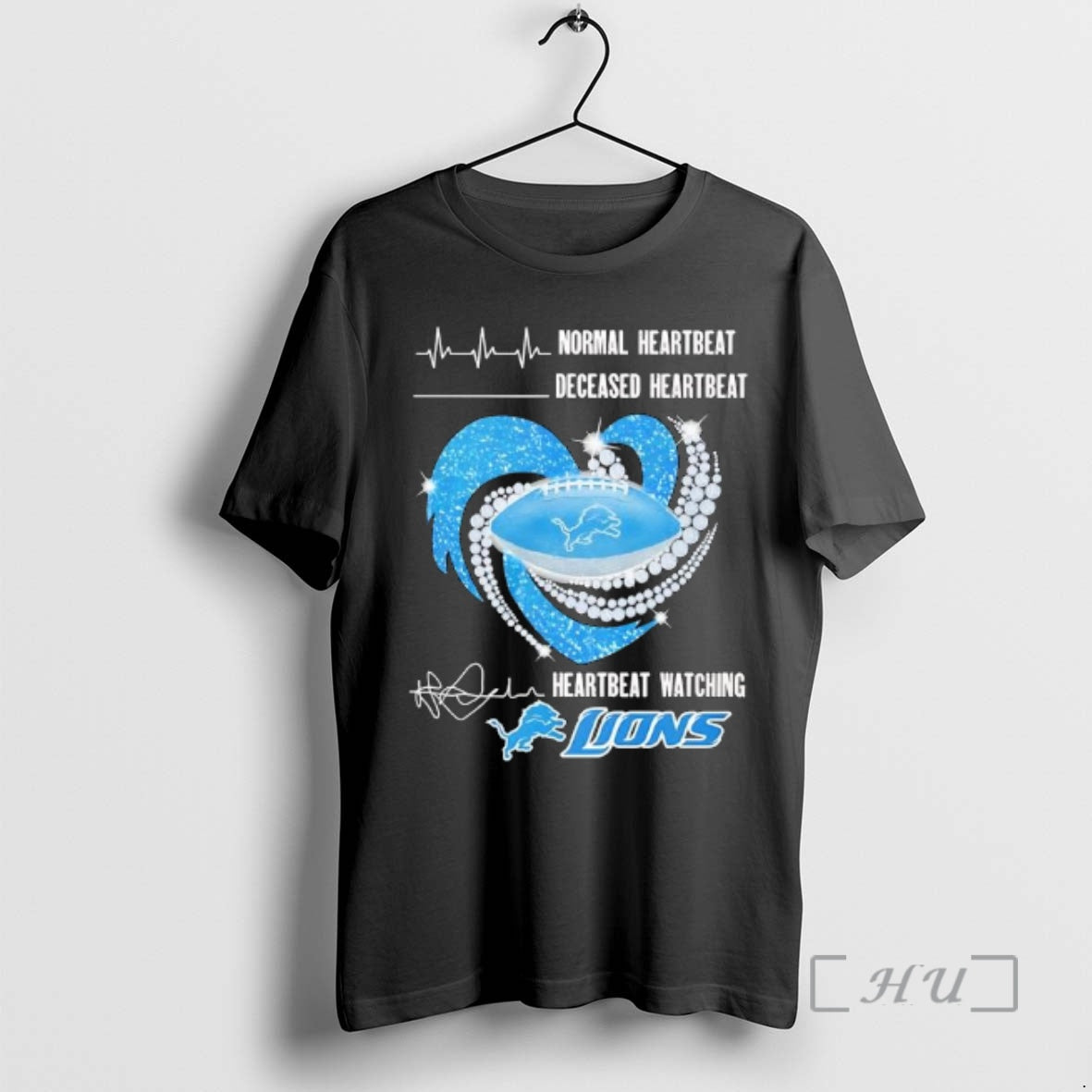 Officials Detroit Lions X Lions Heartbeat Graphic T-Shirts, Hoodie, Sweatshirt | PureTeeCo.com