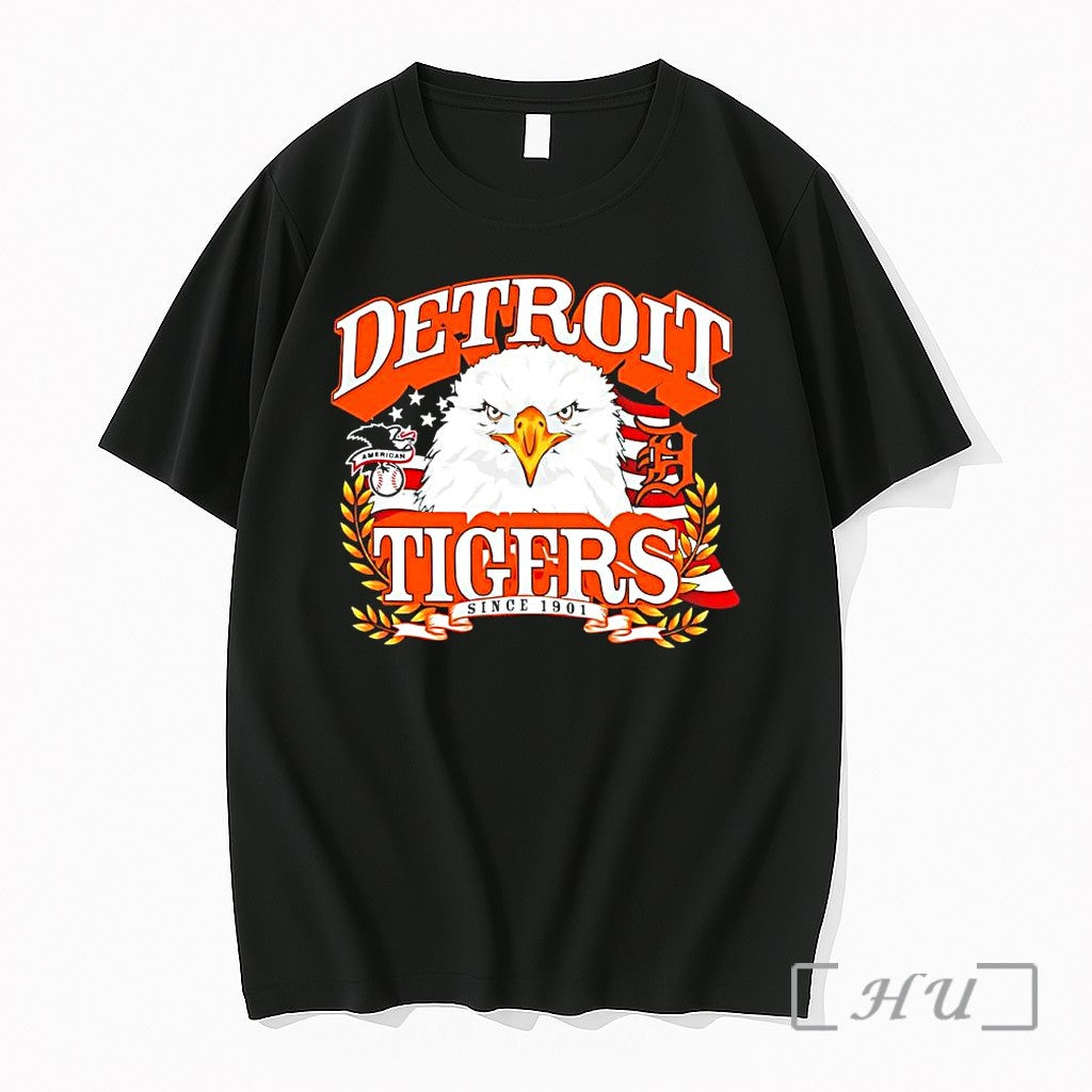Officials Detroit Tigers Baseball Bald Eagle American League Flag Since 1901 Premium T Shirts Sweater