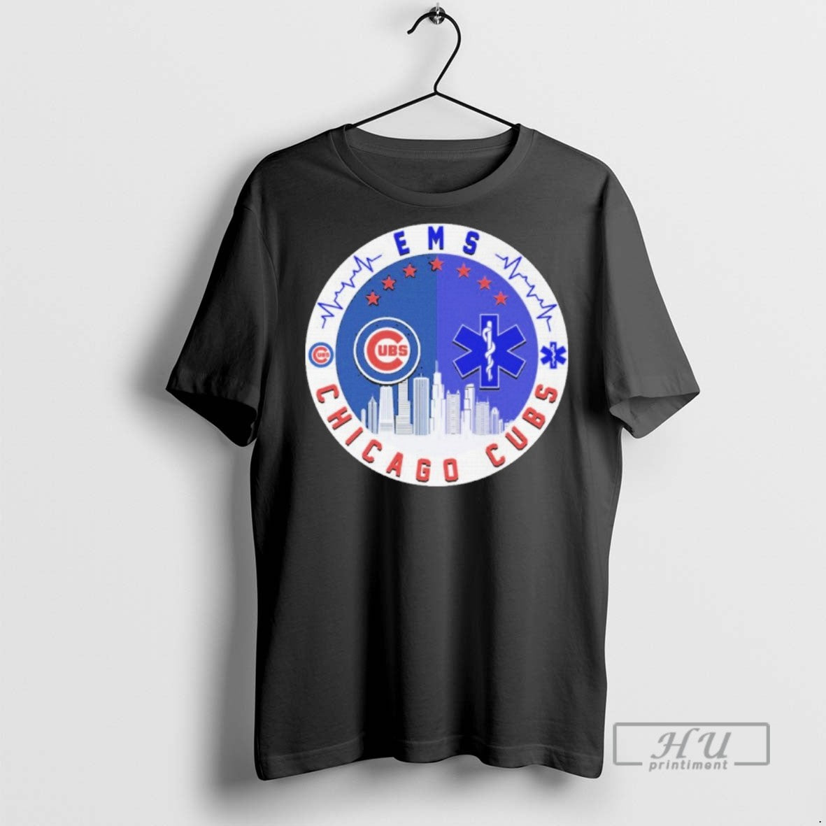 Officials Ems X Chicago Cubs Skyline T Shirt