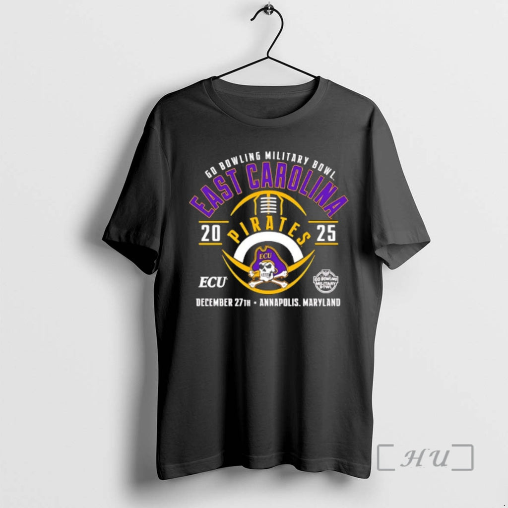 Officials East Carolina Pirates 2025 Go Bowling Military Bowl T-Shirts, Hoodie, Sweatshirt | PureTeeCo.com