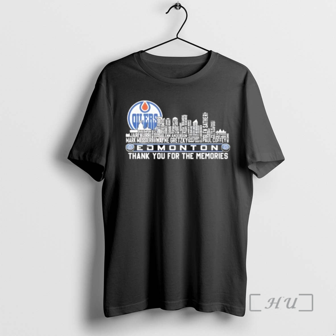 Officials Edmonton Oilers Name Players City Skyline Shape Thank You For The Memories Premium T-Shirts, Hoodie, Sweatshirt