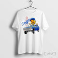 Officials Fan Wearing La Dodgers Ice Cube Bobblehead Cartoon Driving Car Tee Premium T Shirts