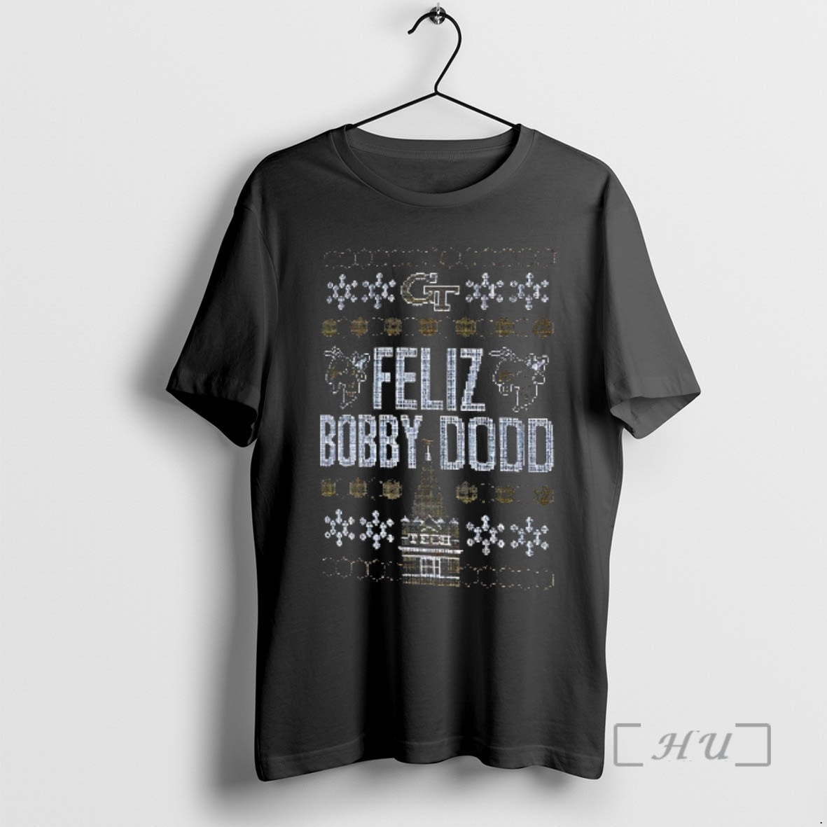 Officials Feliz Bobby Dodd Georgia Tech Yellow Jackets Ugly Christmas T-Shirts, Hoodie, Sweatshirt | PureTeeCo.com