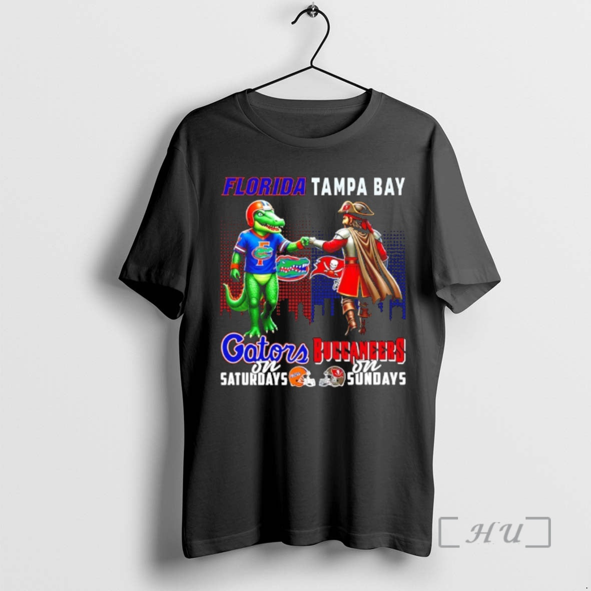 Officials Florida Gators On Saturdays Vs Tampa Bay Buccaneers On Sundays Mascot Skyline Premium T-Shirts, Hoodie, Sweatshirt