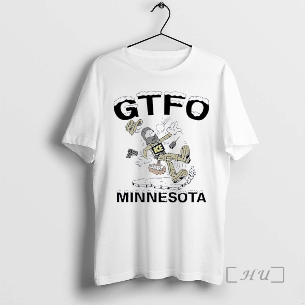 Officials Gtfo Minnesota Not Police Ice Caricature T-Shirts, Hoodie, Sweatshirt | PureTeeCo.com