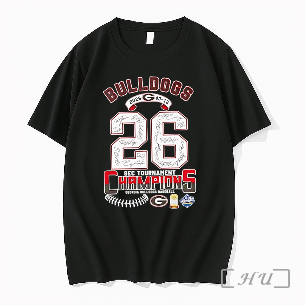 Officials Georgia Bulldogs 2026 43 12 Sec Tournament Champions Signatures
