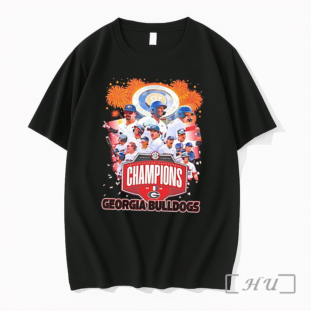 Officials Georgia Bulldogs Sec Champions 2026 Team Collection Tee