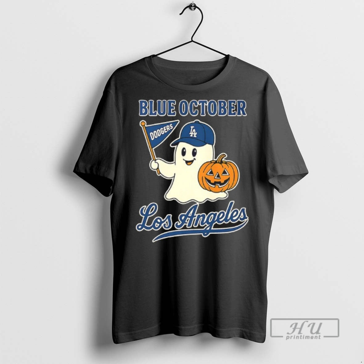 Officials Ghost Blue October Los Angeles Dodgers Halloween 2025 T Shirt