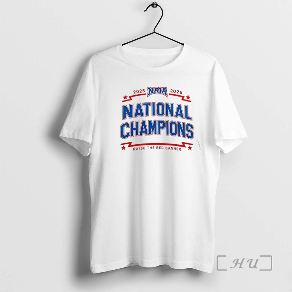 Officials Grand View Vikings Naia National Champions Raise The Red Banner Logo Double Sided Graphic T-Shirts, Hoodie,...