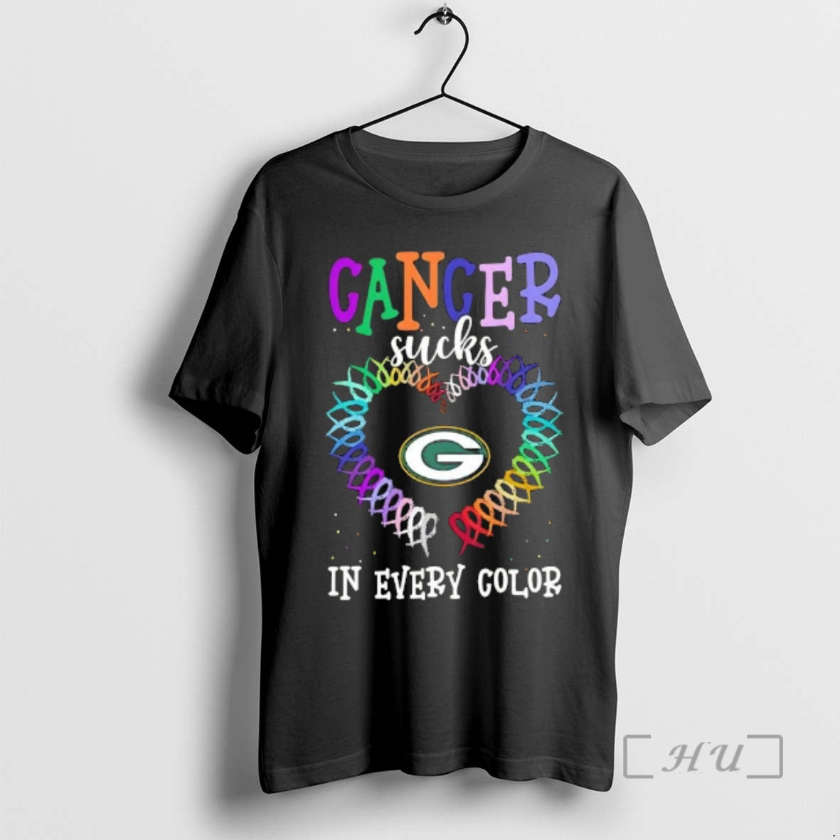 Officials Green Bay Packers Football Cancer Sucks In Every Color T-Shirts, Hoodie, Sweatshirt | PureTeeCo.com