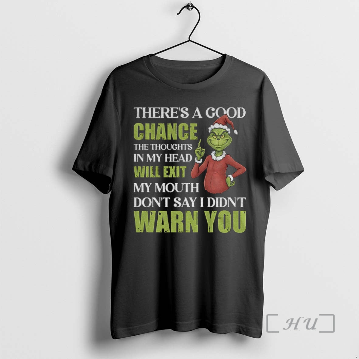Officials Grinch Santa Theres A Good Chance The Thoughts In My Head Will Exit My T-Shirts, Hoodie, Sweatshirt | PureTeeCo.com