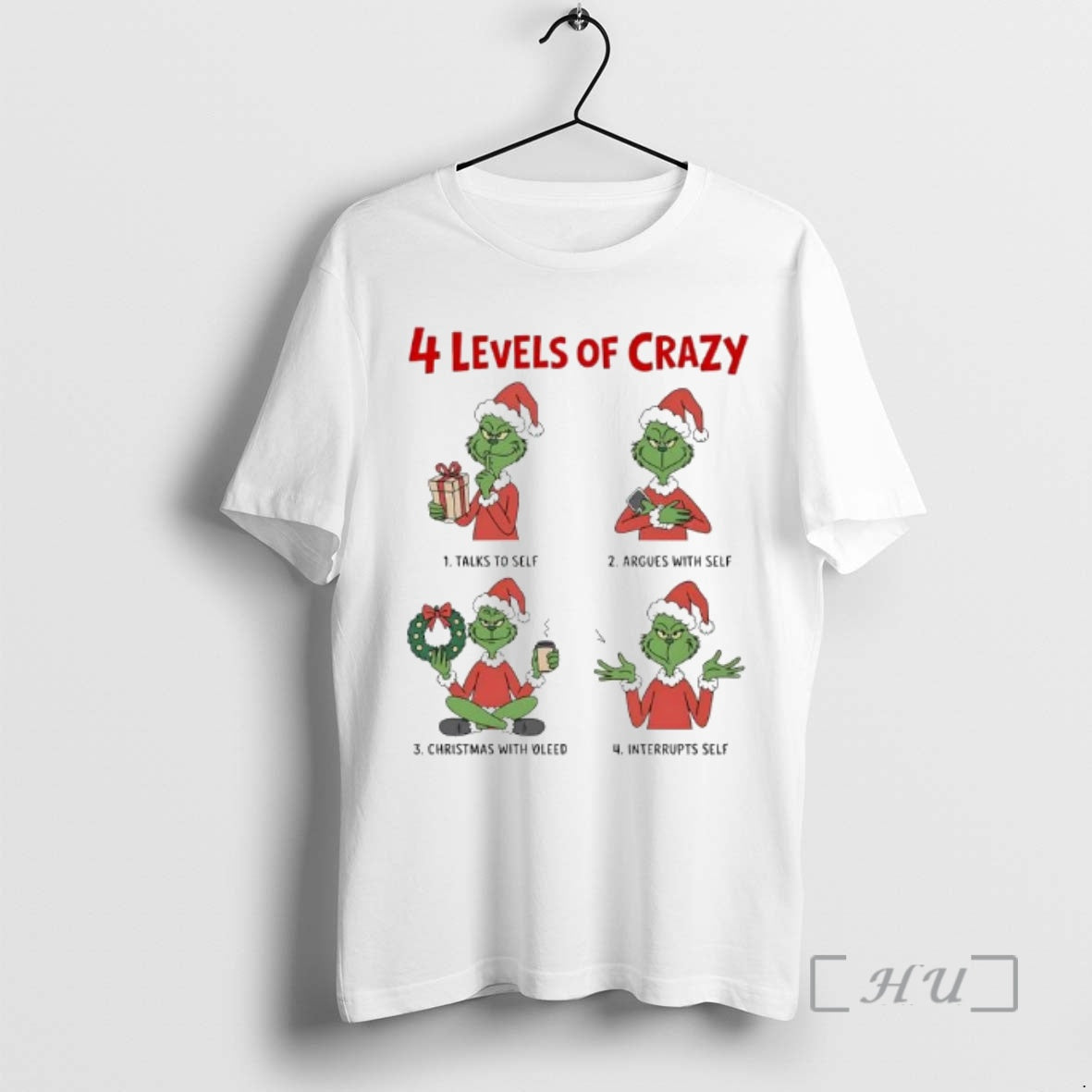 Officials Grinch Xmas Four Escalating Levels Of Crazy T-Shirts, Hoodie, Sweatshirt | PureTeeCo.com