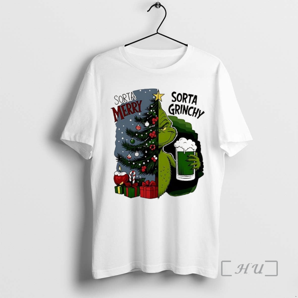 Officials Grinch Half Tree Sorta Merry Sorta Grinchy Christmas Holiday T-Shirts, Hoodie, Sweatshirt | PureTeeCo.com