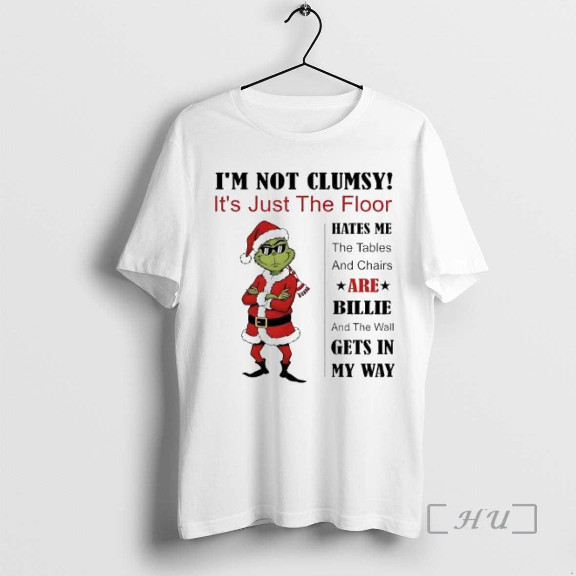 Officials Grinch Im Not Clumsy Its Just The Floor Hates Me Premium T Shirts Sweater Hoodie, Sweatshirt | PureTeeCo.com