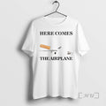 Officials Here Comes The Airplane Cigarette Plane Caricature T-Shirts, Hoodie, Sweatshirt | PureTeeCo.com