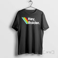 Officials Hey Raider Text With Retro Rainbow Stripes Graphic T-Shirts, Hoodie, Sweatshirt | PureTeeCo.com