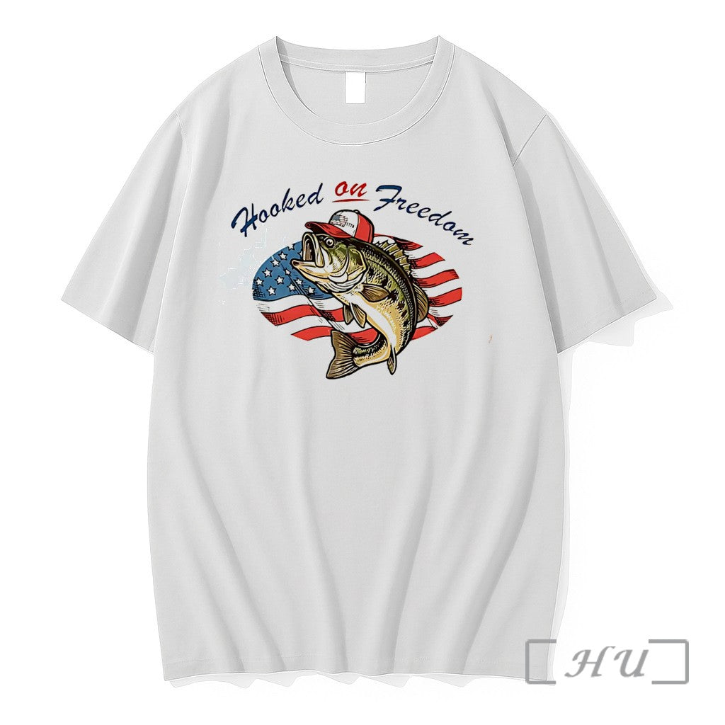Officials Hooked On Freedom Fish With America Flag Tee