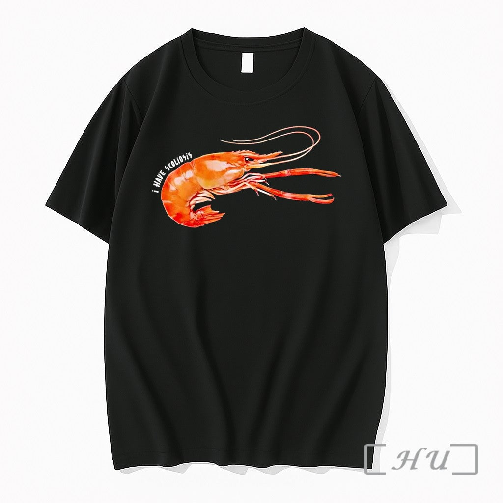 Officials I Have Scoliosis Shrimp Graphic Black