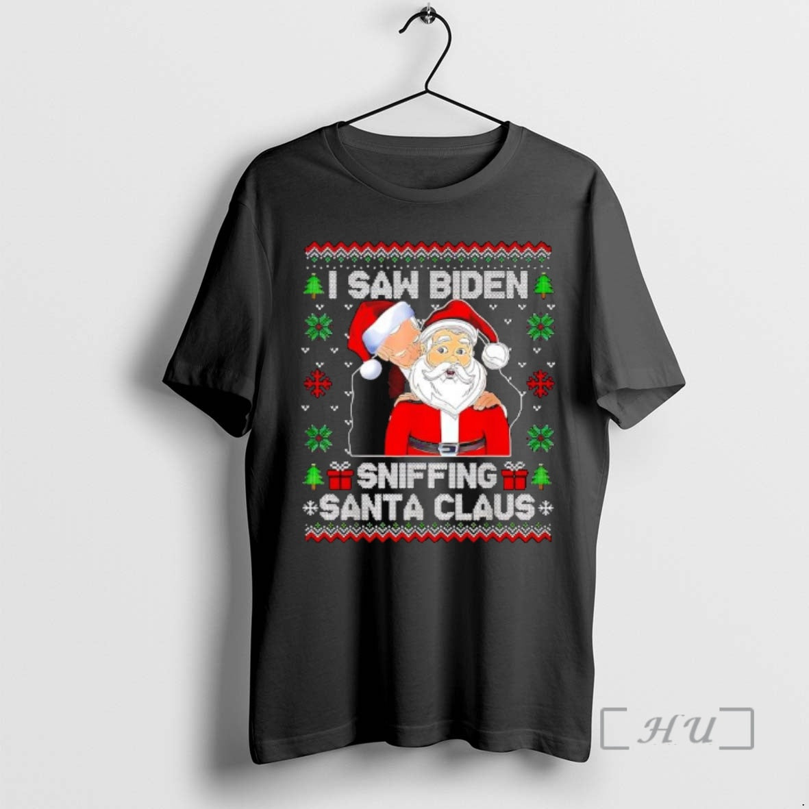 Officials I Saw Biden Sniffing Santa Claus Novelty Ugly Christmas T-Shirts, Hoodie, Sweatshirt | PureTeeCo.com