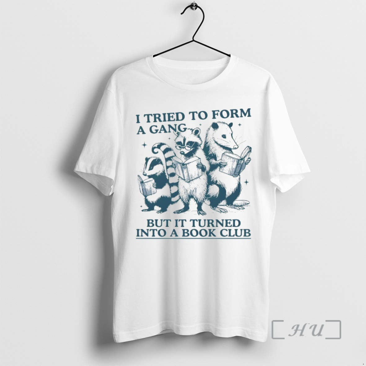 Officials I Tried To Form A Gang But It Turned Into A Book Club Raccoon T-Shirts, Hoodie, Sweatshirt | PureTeeCo.com