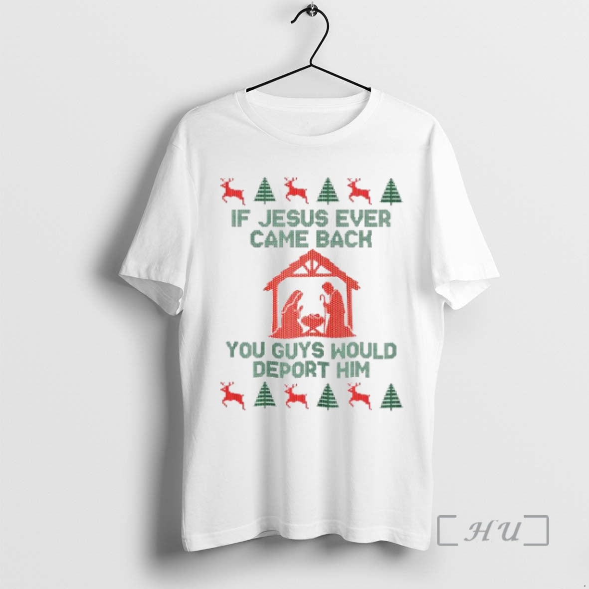 Officials If Jesus Ever Came Bach You Guys Would Deport Him Ugly Christmas Ornaments Premium T-Shirts, Hoodie, Sweatshirt