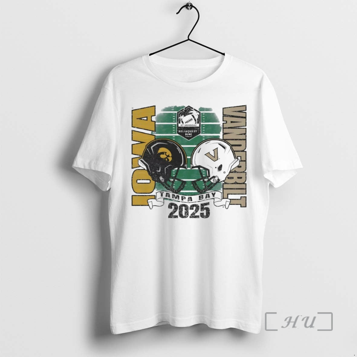 Officials Iowa Hawkeyes Vs Vanderbilt Commodores 2025 Reliaquest Bowl Helmet Circle Premium T Shirts Sweater Hoodie,...