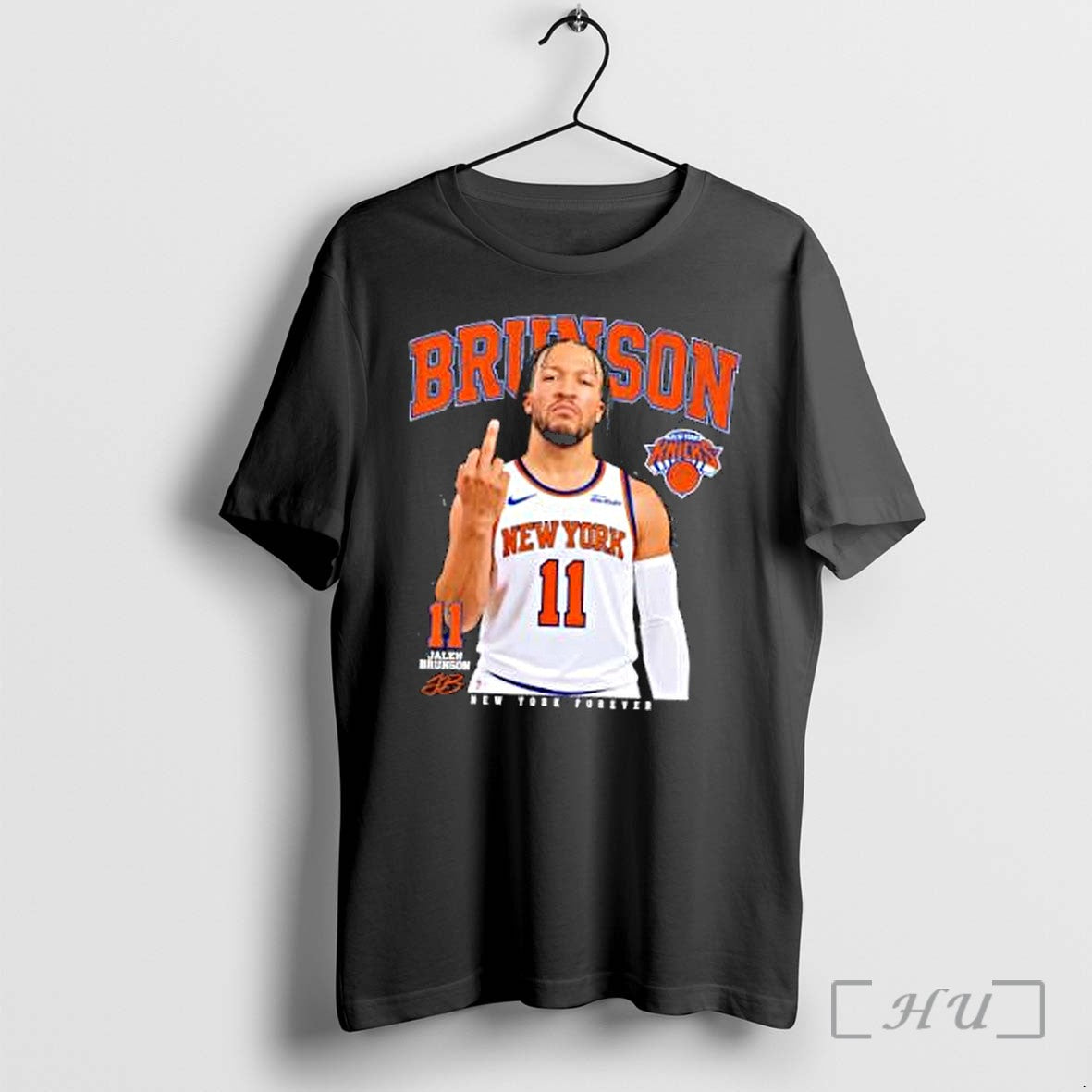 Officials Jalen Brunson Middle Finger New York Knicks Nba Playoffs 2026 Signature Premium T Shirts
