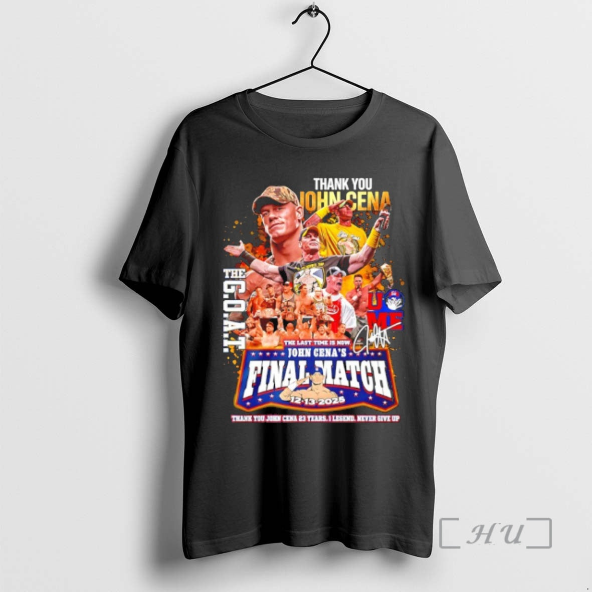 Officials John Cena Final Match Thank You The Goat Signature T-Shirts, Hoodie, Sweatshirt | PureTeeCo.com