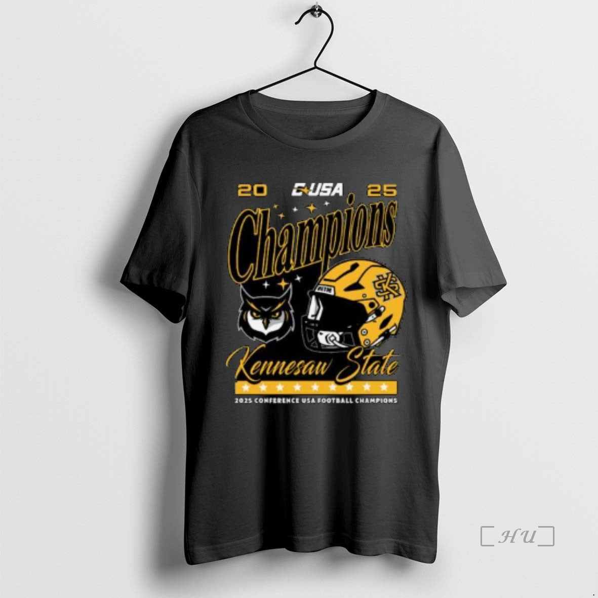 Officials Ksu Conference Champions 2025 C Usa Football Owl And Helmel Circle Black Premium T-Shirts, Hoodie, Sweatshirt