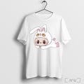 Officials Labubu White Rabbit Pink Ears T Shirt