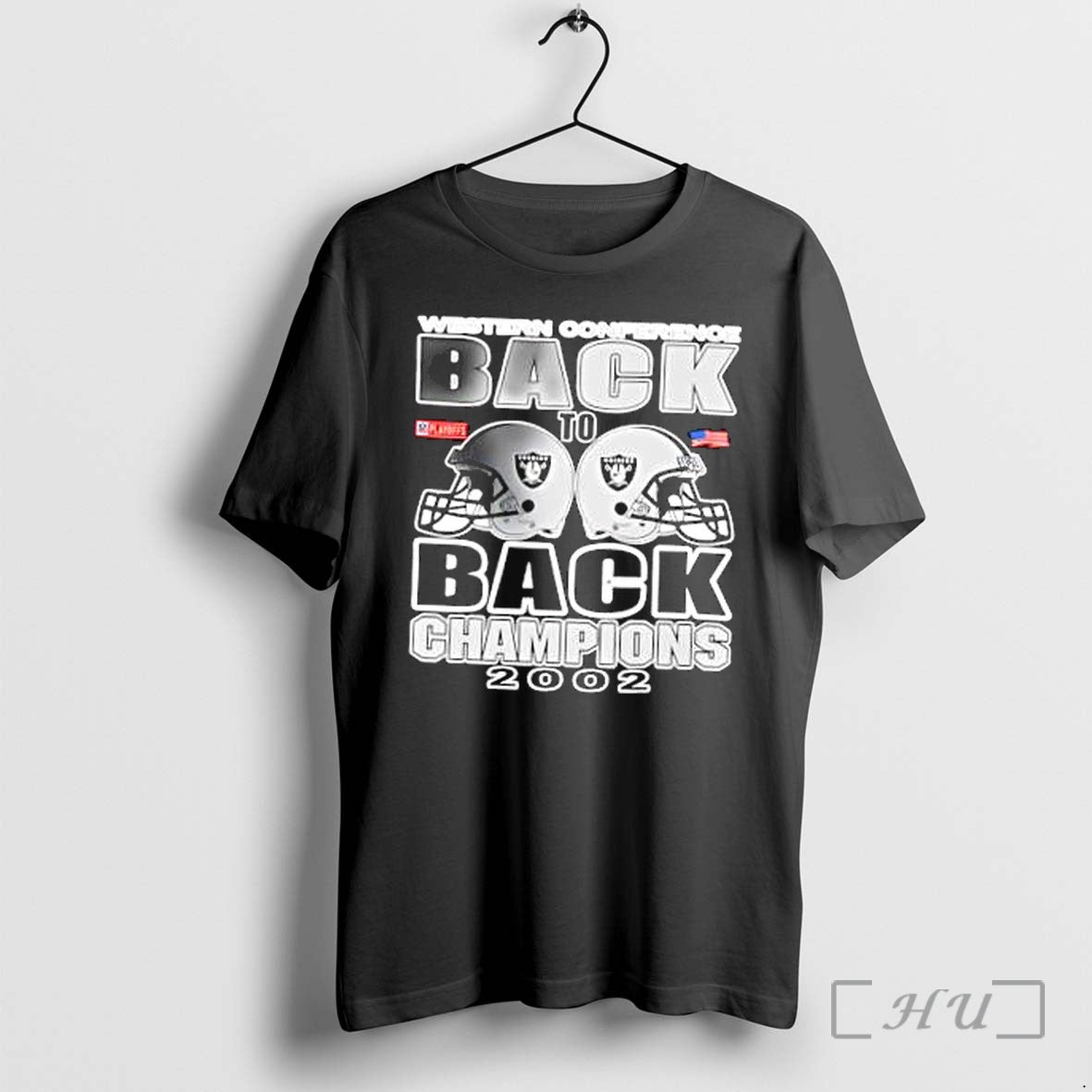 Officials Las Vegas Raiders Western Conference Back To Back Champions 2002 Playoffs Premium T Shirts
