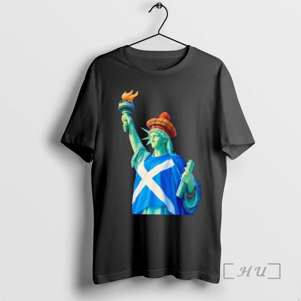 Officials Liberty Of Statue Wearing Scotland Flag T-Shirts, Hoodie, Sweatshirt | PureTeeCo.com