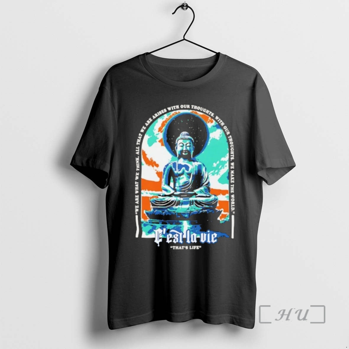 Officials Miami Dolphins Buddha Cest La Vie We Are What We Think Premium T Shirts Hoodie, Sweatshirt | PureTeeCo.com