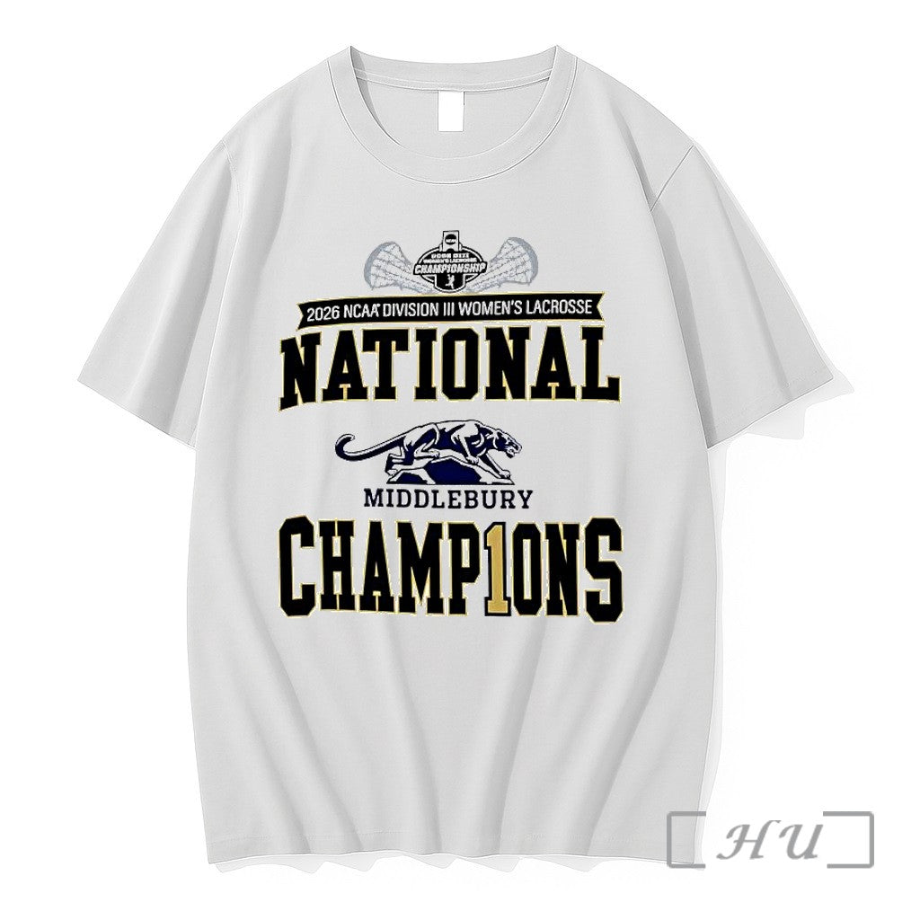 Officials Middlebury Panthers 2026 Ncaa Division Iii Womens Lacrosse National Champions Logo Premium T Shirts