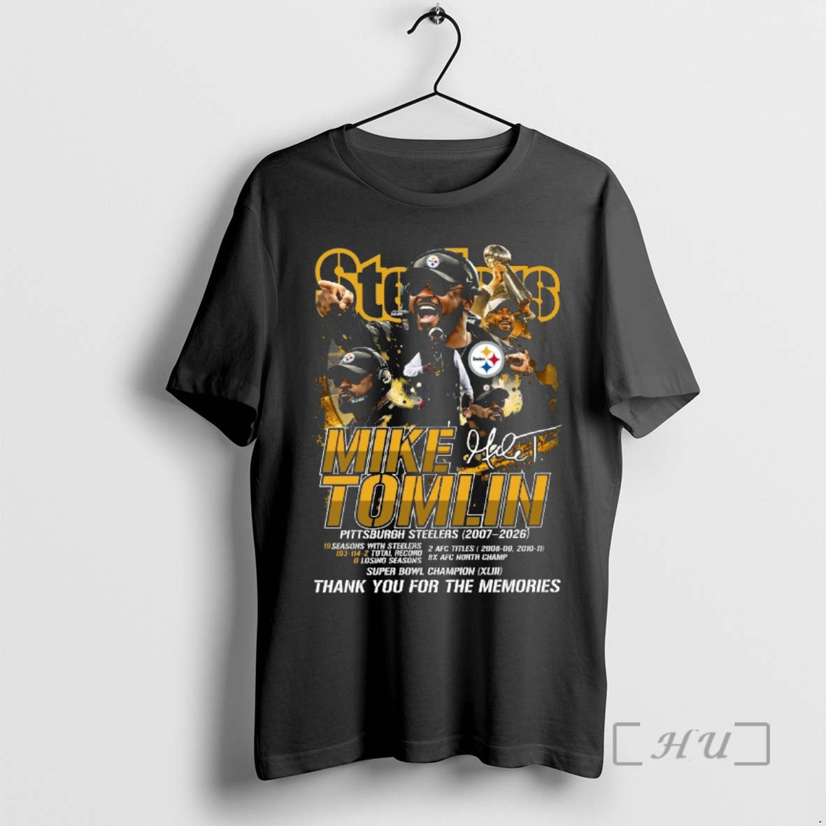 Officials Mike Tomlin 2007 2026 Thank You For The Memories Signature Premium T Shirts Sweater Hoodie, Sweatshirt